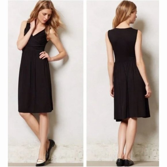 Anthropologie Dresses & Skirts - Black Anthropologie Girls From Savoy Elementary Jersey Faux Wrap Dress - XS